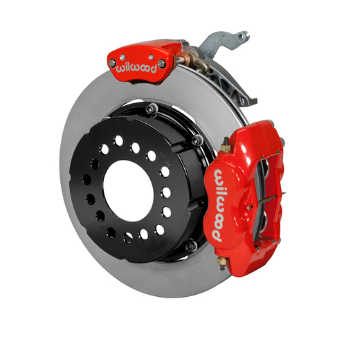 Wilwood Brake Kit, Rear, FDLI-MC4 Parking, Lug, 12.19 Rotor, Plain Face, Red, Kit