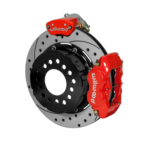 Wilwood Brake Kit, Rear, FDLI-MC4 Parking, Lug, 12.19 Rotor, GT Slotted & Drilled, Red, Kit
