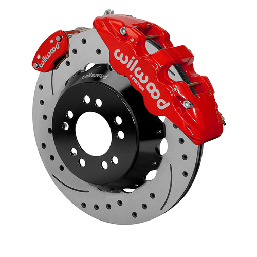 Wilwood Brake Kit, Rear, AERO4-MC4 Big Brake Parking, Radial, 14.00 Rotor, SRP, Red, Currie Pro-Tour Unit Bearing, Kit