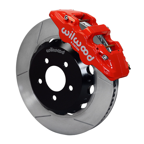 Wilwood Brake Kit, Front, AERO6 Big Brake, Radial, 14.00 Rotor, Plain Face, Red, For Chevrolet, w/Lines, Kit