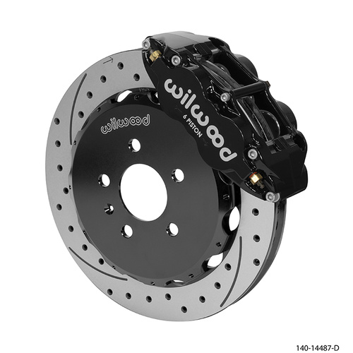 Wilwood Brake Kit, Front, FNSL6R Big Brake (Hat), Radial, 12.88 Rotor, SRP, Black, For Audi, w/Lines, Kit