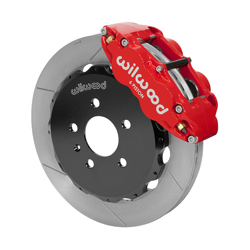 Wilwood Brake Kit, Front, FNSL6R Big Brake (Hat), Radial, 12.88 Rotor, Plain Face, Red, For Audi, w/Lines, Kit