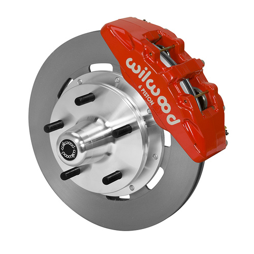 Wilwood Brake Kit, Front, DP6 Big Brake (5x5 Hub), Lug, 12.19 Rotor, Plain Face, Red, For Ford, Heidts, Magnum, For Mercury, Kit