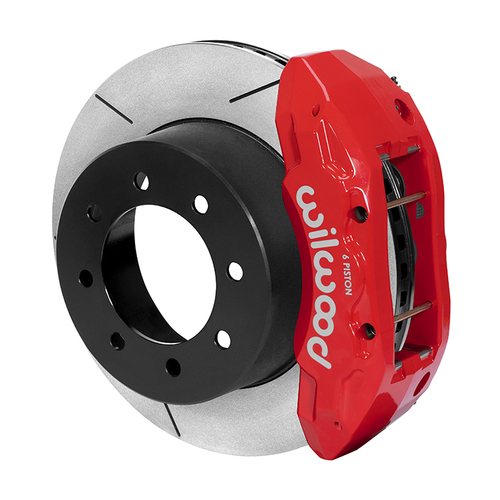 Wilwood Brake Kit, Rear, Tx6R Big Brake Truck, Radial, 15.50 Rotor, Plain Face, Red, OEM, w/Lines, Kit