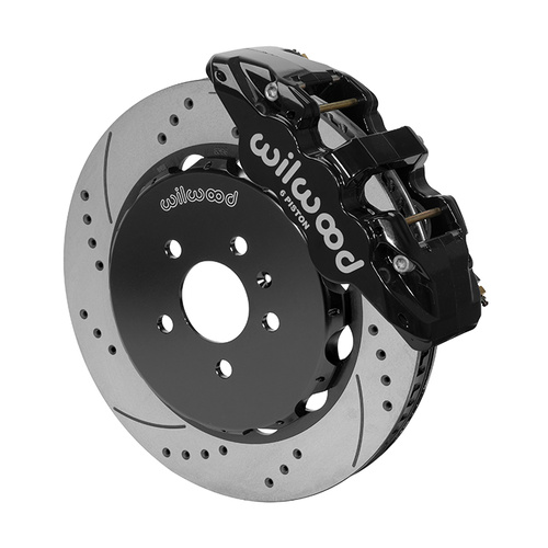 Wilwood Brake Kit, Front, AERO6 Big Brake, Radial, 14.00 Rotor, SRP, Black, For Audi, w/Lines, Kit