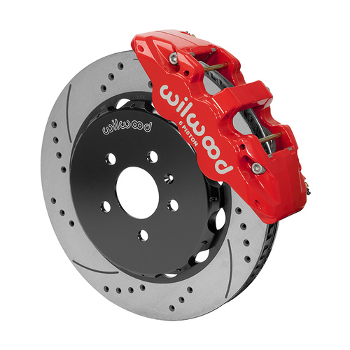 Wilwood Brake Kit, Front, AERO6 Big Brake, Radial, 14.00 Rotor, SRP, Red, For Audi, w/Lines, Kit