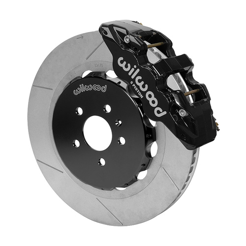 Wilwood Brake Kit, Front, AERO6 Big Brake, Radial, 15.00 Rotor, Plain Face, Black, For Audi, w/Lines, Kit