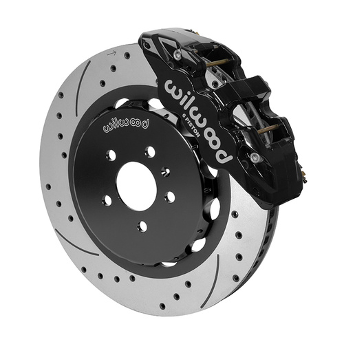 Wilwood Brake Kit, Front, AERO6 Big Brake, Radial, 15.00 Rotor, SRP, Black, For Audi, w/Lines, Kit