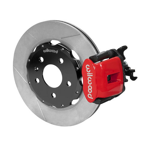 Wilwood Brake Kit, Rear, CPB Caliper, Radial, 12.19 Rotor, Plain Face, Red, OEM, w/Lines, Kit