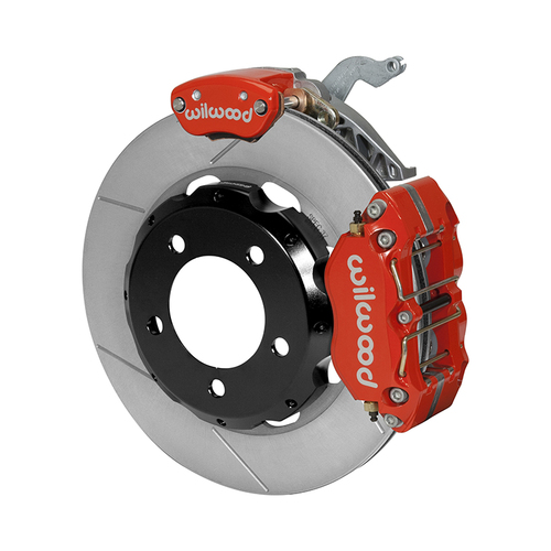 Wilwood Brake Kit, Rear, NDPR-MC4 Parking, Radial, 12.19 Rotor, Plain Face, Red, OEM, w/Lines, Kit