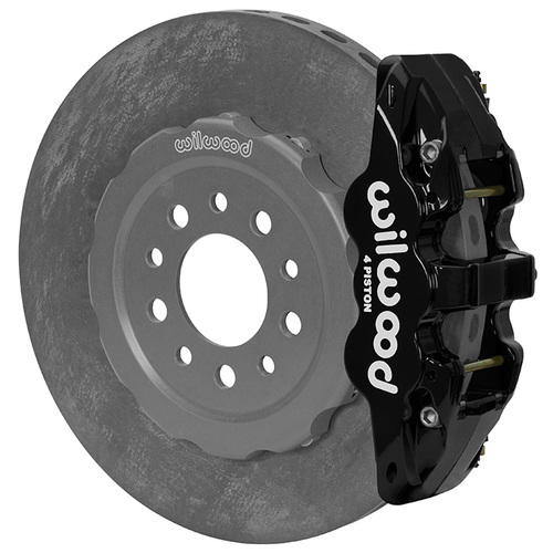 Wilwood Brake Kit, Rear, AERO4 WCCB Carbon-Ceramic Big, Radial, 14.00 Rotor, Plain Face, Black, Kit