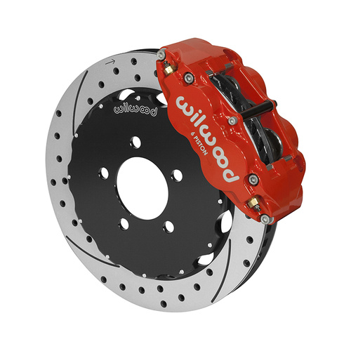 Wilwood Brake Kit, Front, FNSL6R Big Brake (Hat), Radial, 12.88 Rotor, SRP, Red, For Ford, For Lincoln, For Mercury, Kit