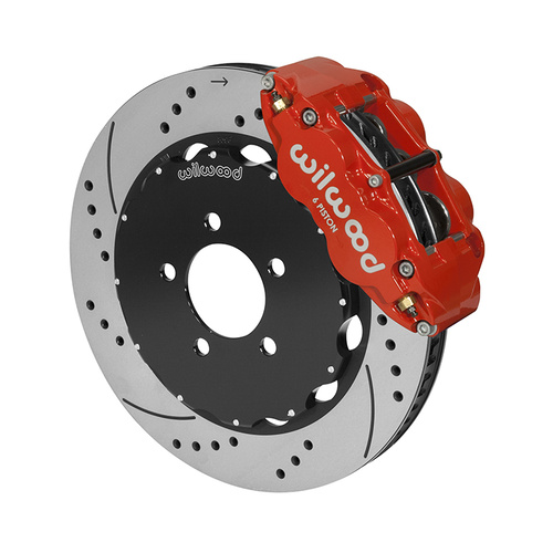Wilwood Brake Kit, Front, FNSL6R Big Brake (Hat), Radial, 14.00 Rotor, SRP, Red, For Ford, For Lincoln, For Mercury, Kit