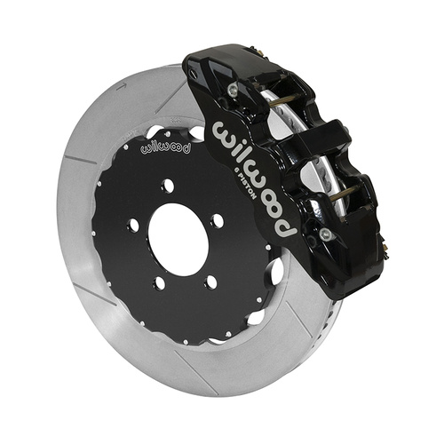 Wilwood Brake Kit, Front, AERO6 Big Brake, Radial, 14.00 Rotor, Plain Face, Black, For Ford, For Lincoln, For Mercury, Kit