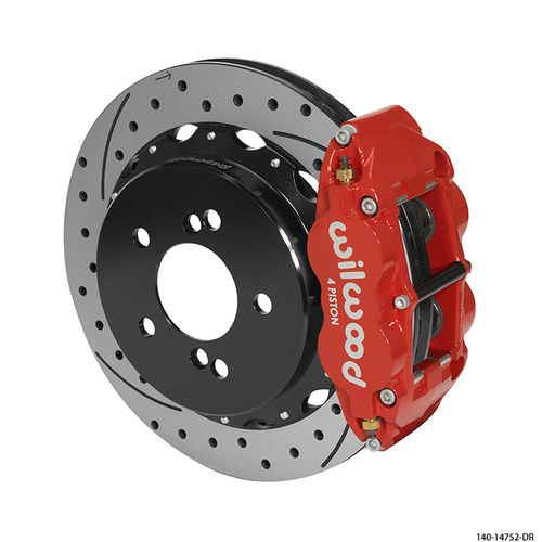 Wilwood Brake Kit, Rear, FNSL4R Big Brake For OE Parking Brake, Radial, 12.88 Rotor, SRP, Red, OEM, w/Lines, Kit