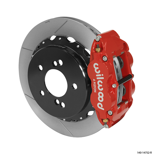 Wilwood Brake Kit, Rear, FNSL4R Big Brake For OE Parking Brake, Radial, 12.88 Rotor, Plain Face, Red, OEM, w/Lines, Kit