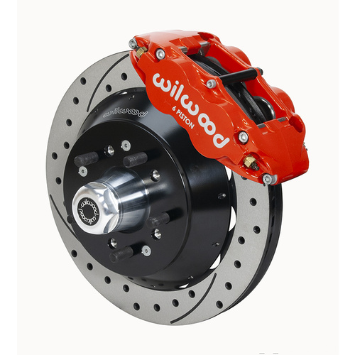 Wilwood Brake Kit, Front, FNSL6R Big Brake (Hub), Radial, 12.88 Rotor, SRP, Red, For Ford, Kit