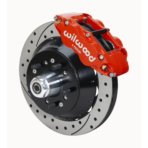 Wilwood Brake Kit, Front, FNSL6R Big Brake (Hub), Radial, 12.88 Rotor, SRP, Red, For Ford, Kit