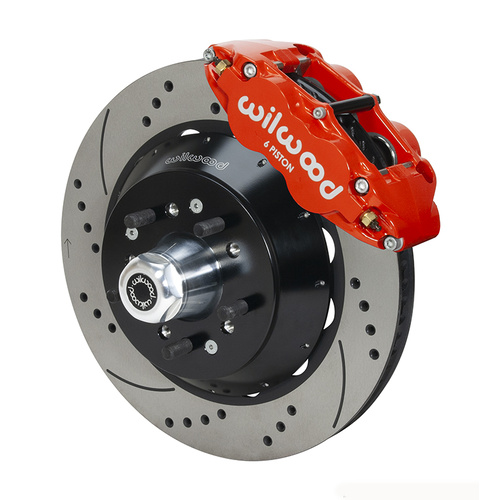 Wilwood Brake Kit, Front, FNSL6R Big Brake (Hub), Radial, 14.00 Rotor, SRP, Red, For Ford, Kit