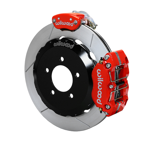 Wilwood Brake Kit, Rear, NDPR-MC4 Parking, Radial, 12.88 Rotor, Plain Face, Red, OEM, w/Lines, Kit