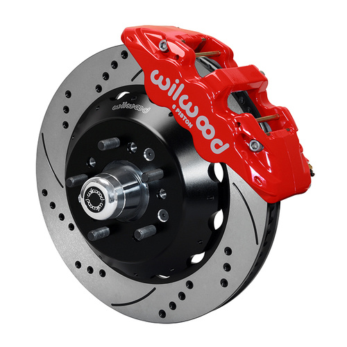 Wilwood Brake Kit, Front, AERO6 Big Brake, Radial, 15.00 Rotor, SRP, Red, For Buick, For Chevrolet, For GMC, Heidts, Olds, For Pontiac, Kit
