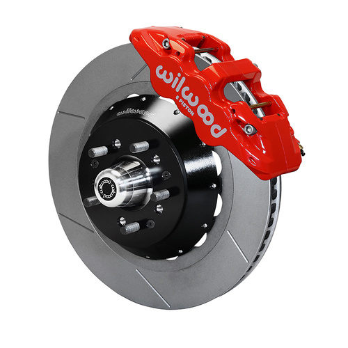 Wilwood Brake Kit, Front, AERO6 Big Brake, Radial, 15.00 Rotor, Plain Face, Red, For Buick, For Chevrolet, For GMC, Heidts, Olds., For Pontiac, Kit