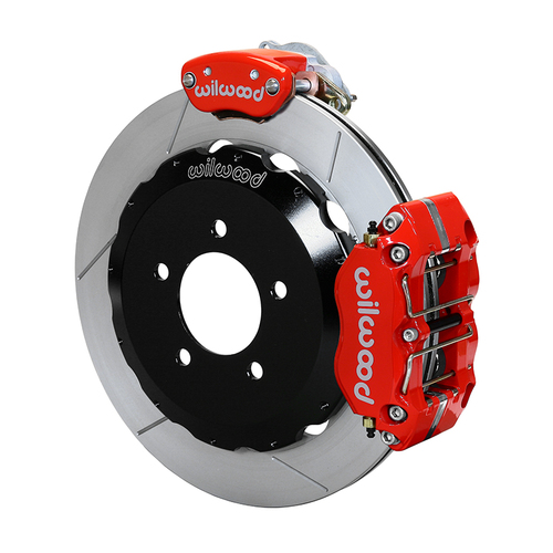 Wilwood Brake Kit, Rear, NDPR-MC4 Parking, Radial, 12.88 Rotor, Plain Face, Red, OEM, w/Lines, Kit