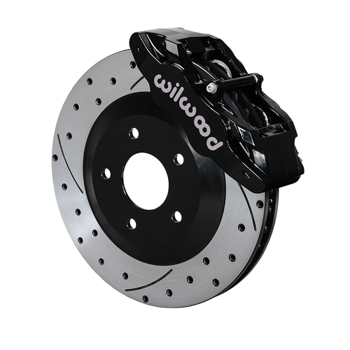 Wilwood Brake Kit, Front, SLC56 Replacement Caliper and Rotor Kit, Lug, 12.80 Rotor, GT Slotted & Drilled, Black, Kit