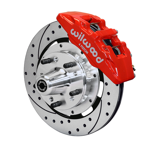 Wilwood Brake Kit, Front, DP6 Big Brake (Hub), Lug, 12.19 Rotor, SRP, Red, For Chrysler, For Dodge, For Plymouth, Kit