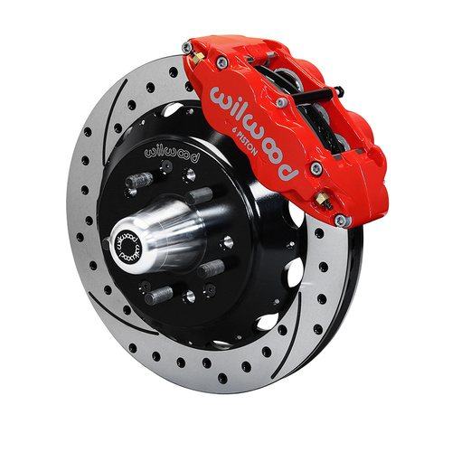 Wilwood Brake Kit, Front, FNSL6R Big Brake (Hub), Radial, 14.00 Rotor, SRP, Red, For Chrysler, For Dodge, For Plymouth, Kit