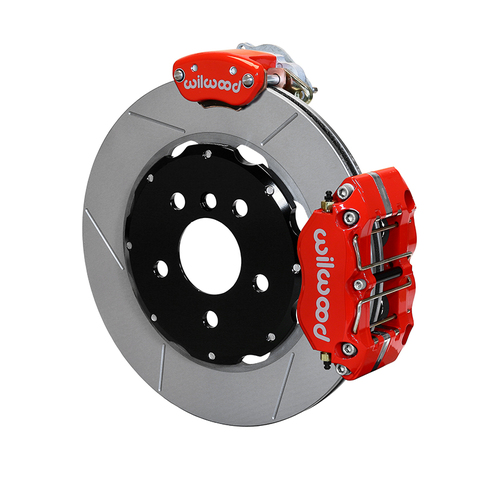 Wilwood Brake Kit, Rear, NDPR-MC4 Parking, Radial, 12.19 Rotor, Plain Face, Red, OEM, w/Lines, Kit