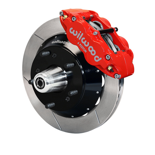 Wilwood Brake Kit, Front, FNSL6R Big Brake (Hub), Radial, 12.88 Rotor, Plain Face, Red, For Chevrolet, For Pontiac, w/Lines, Kit