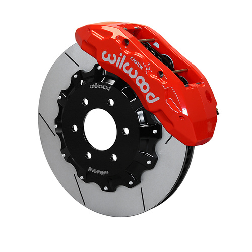 Wilwood Brake Kit, Front, Tx6R Big Brake Truck, Radial, 15.50 Rotor, Plain Face, Red, For Ford, w/Lines, Kit