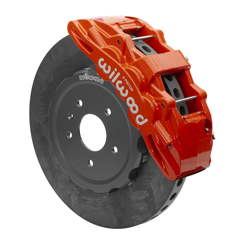 Wilwood Brake Kit, Front, SX6R WCCB Carbon-Ceramic Big Brake, Radial, 15.00 Rotor, Plain Face, Red, Kit