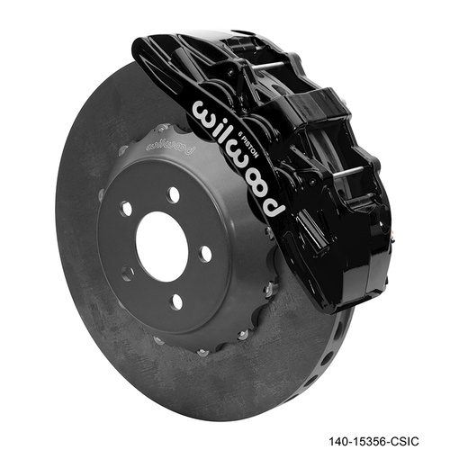 Wilwood Brake Kit, Front, SX6R WCCB Carbon-Ceramic Big Brake, Radial, 15.00 Rotor, Plain Face, Black, Kit