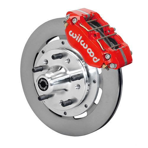 Wilwood Brake Kit, Front, DP-DB Big Brake (Hub), Lug, 12.19 Rotor, Plain Face, Red, For Ford, For Mercury, Kit