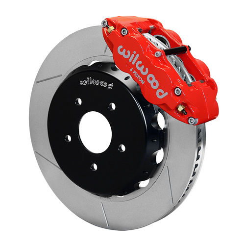 Wilwood Brake Kit, Front, FNSL6R-DS Big Brake (Hat), Radial, 14.00 Rotor, Plain Face, Red, For Pontiac, w/Lines, Kit