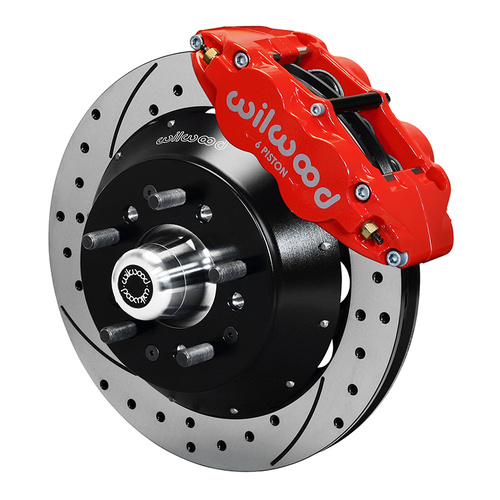 Wilwood Brake Kit, Front, FNSL6R-DS Big Brake (Hub), Radial, 14.00 Rotor, SRP, Red, For Buick, For Chevrolet, For GMC, Heidts, Olds, For Pontiac, Kit