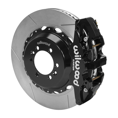 Wilwood Brake Kit, Rear, AERO4 Big Brake For OE Parking Brake, Radial, 14.00 Rotor, Plain Face, Black, Kit