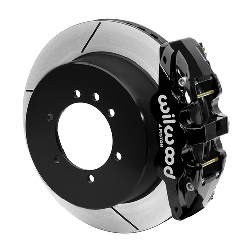 Wilwood Brake Kit, Rear, AERO4-DS Big Brake Truck, Radial, 14.25 Rotor, Plain Face, Black, OEM, w/Lines, Kit