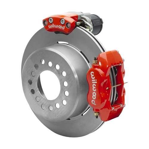 Wilwood Brake Kit, Rear, FDLI Electronic Parking, Lug, 12.19 Rotor, Plain Face, Red, Big For Ford New Style, Kit
