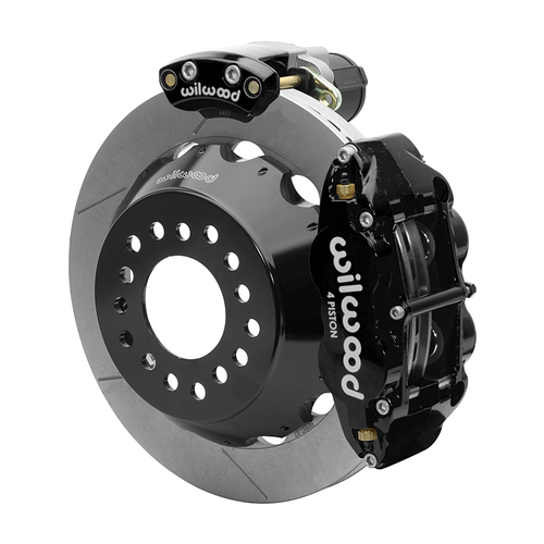 Wilwood Brake Kit, Rear, FNSL4R Big Brake Electronic Parking, Radial, 12.88 Rotor, Plain Face, Black, Big For Ford New Style, Kit