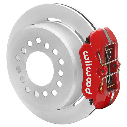 Wilwood Brake Kit, Rear, FDLI, Disc/Drum, Integral, Plain Face, Red, Kit