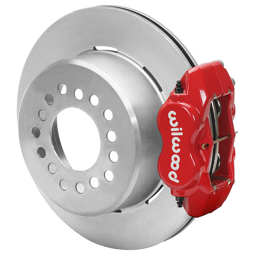 Wilwood Brake Kit, Rear, FDLI, Disc/Drum, Integral, Plain Face, Red, Kit