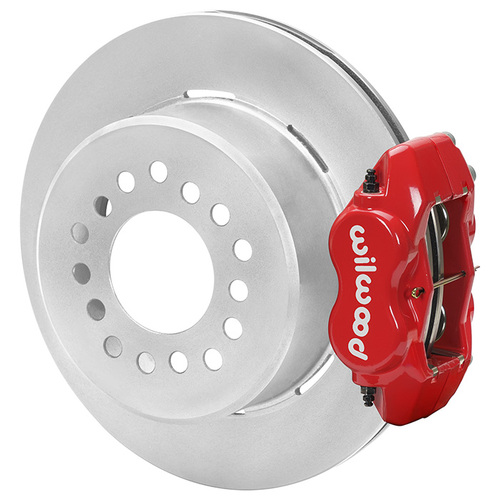 Wilwood Brake Kit, Rear, FDPLP, Disc/Drum, Integral, GM, Plain Face, Red, Kit
