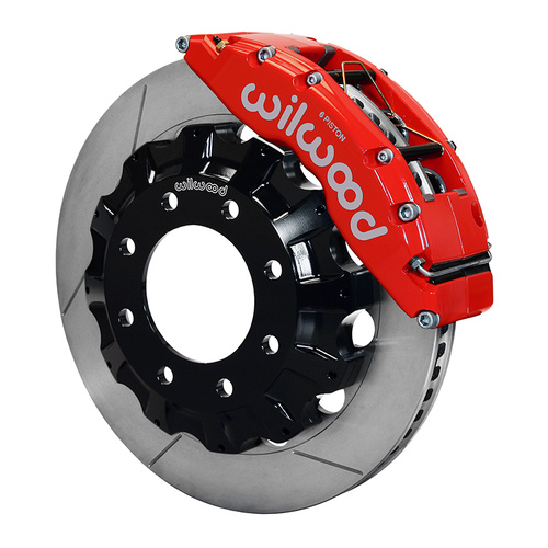 Wilwood Brake Kit, Front, TC6R Big Brake Truck, Radial, 16.00 Rotor, Plain Face, Red, AM General, For Chevrolet, For GMC, For Hummer, Kit