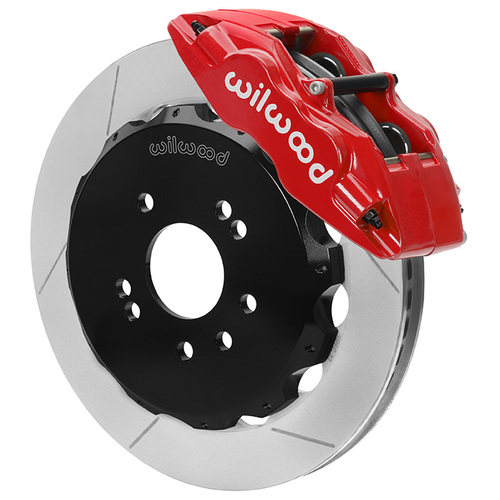 Wilwood Brake Kit, Front, FSLI4 Big Brake (Hat), Lug, 13.00 Rotor, Plain Face, Red, For Nissan, Kit