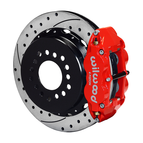 Wilwood Brake Kit, Rear, FNSL4R Big Brake Parking, Radial, 12.88 Rotor, SRP, Red, Big For Ford New Style, Kit