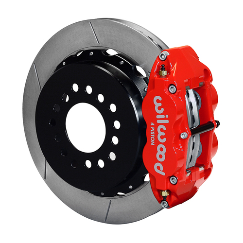 Wilwood Brake Kit, Rear, FNSL4R Big Brake Parking, Radial, 12.88 Rotor, Plain Face, Red, Big For Ford New Style, Kit