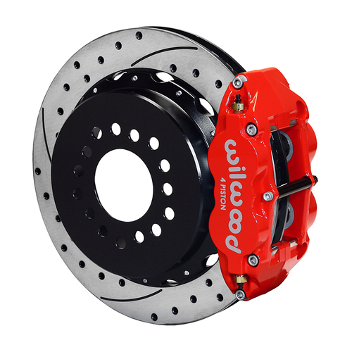 Wilwood Brake Kit, Rear, FNSL4R Big Brake Parking, Radial, 13.00 Rotor, SRP, Red, Big For Ford New Style, Kit